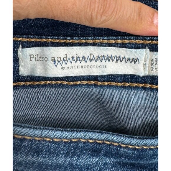 Anthropologie Pilcro & The Letterpress High-Rise Slim Jeans cropped Size 26 sail - Picture 4 of 12